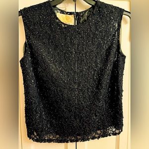 Black Sequins Sleeveless Lined Top